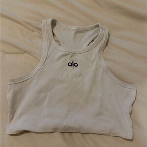 ALO Yoga Ribbed Crop Tank in Off-White